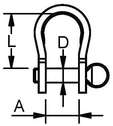 Stainless Shackle AISI 316 Bow type measurement