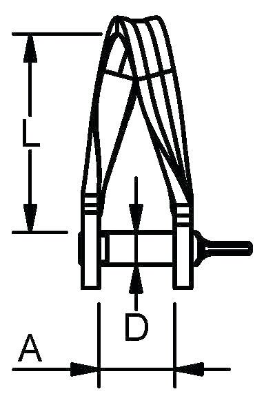 Stainless twisted Shackle AISI 316 measurement