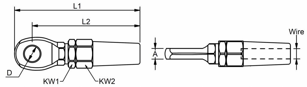Stainless swageless terminal with eye_dwg