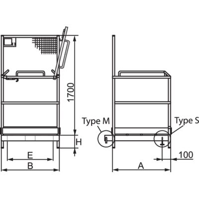 Fork Lift Basket TK-503 fork measurements
