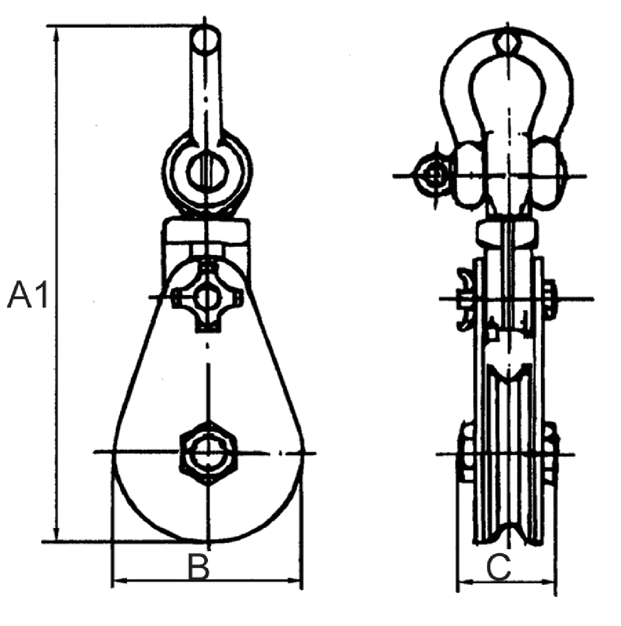 Powertes snatch block LS type drawing