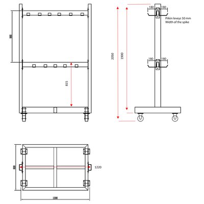 Storage rack for lifting equipment