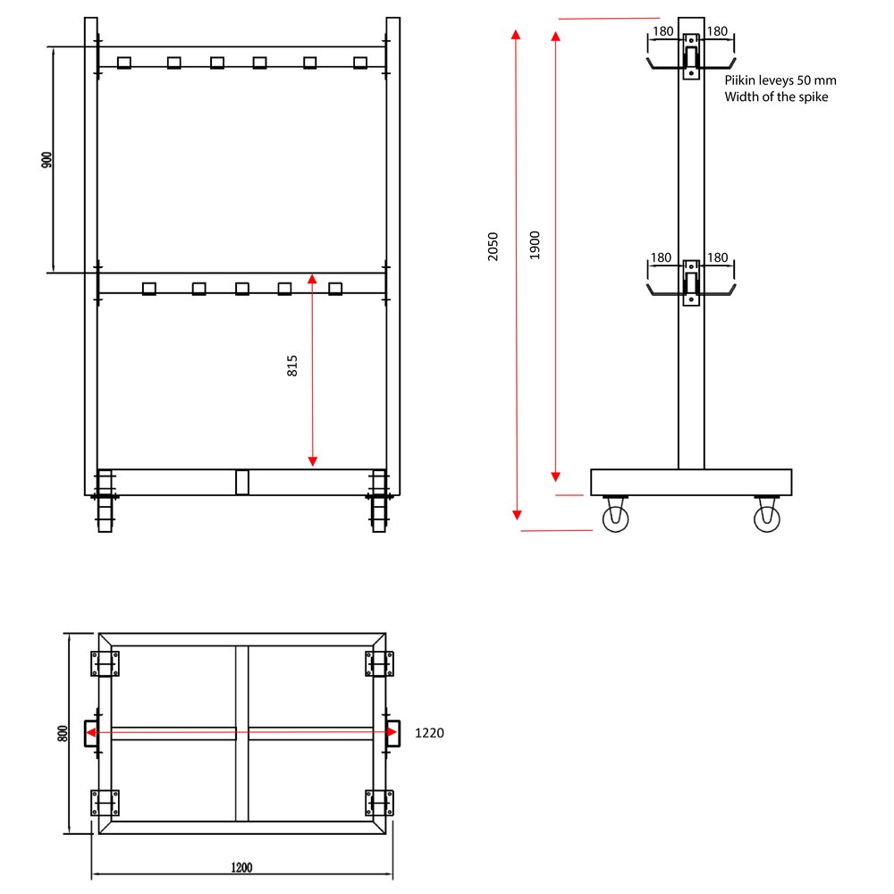 Storage rack for lifting equipment