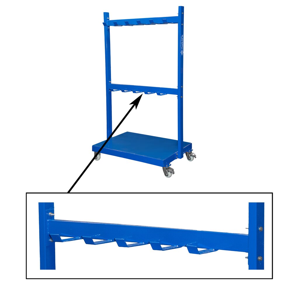 Storage rack for lifting equipment
