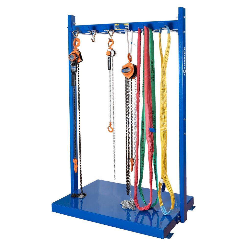 Storage rack for lifting equipments