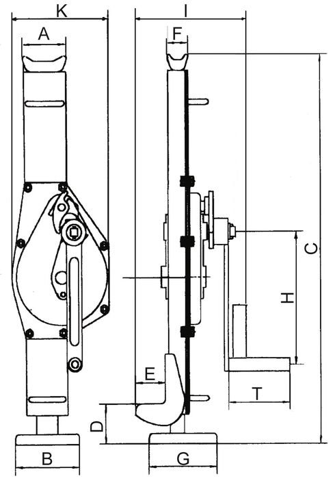 Mechanical Rack Jack POWERTEX PRJ-S2 drawing