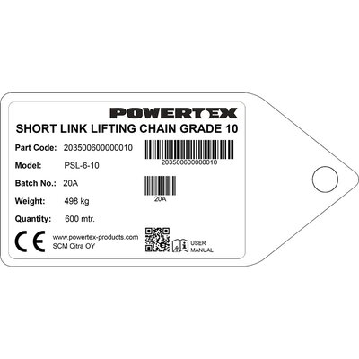 Īso posmu ķēde Powertex 10.klase
