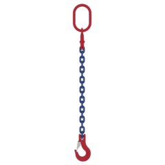 One leg chain sling with Master Link assembly MC1 - integrated connector with a shortening hook One leg chain sling with MC1 masterlink and SHC latch hook