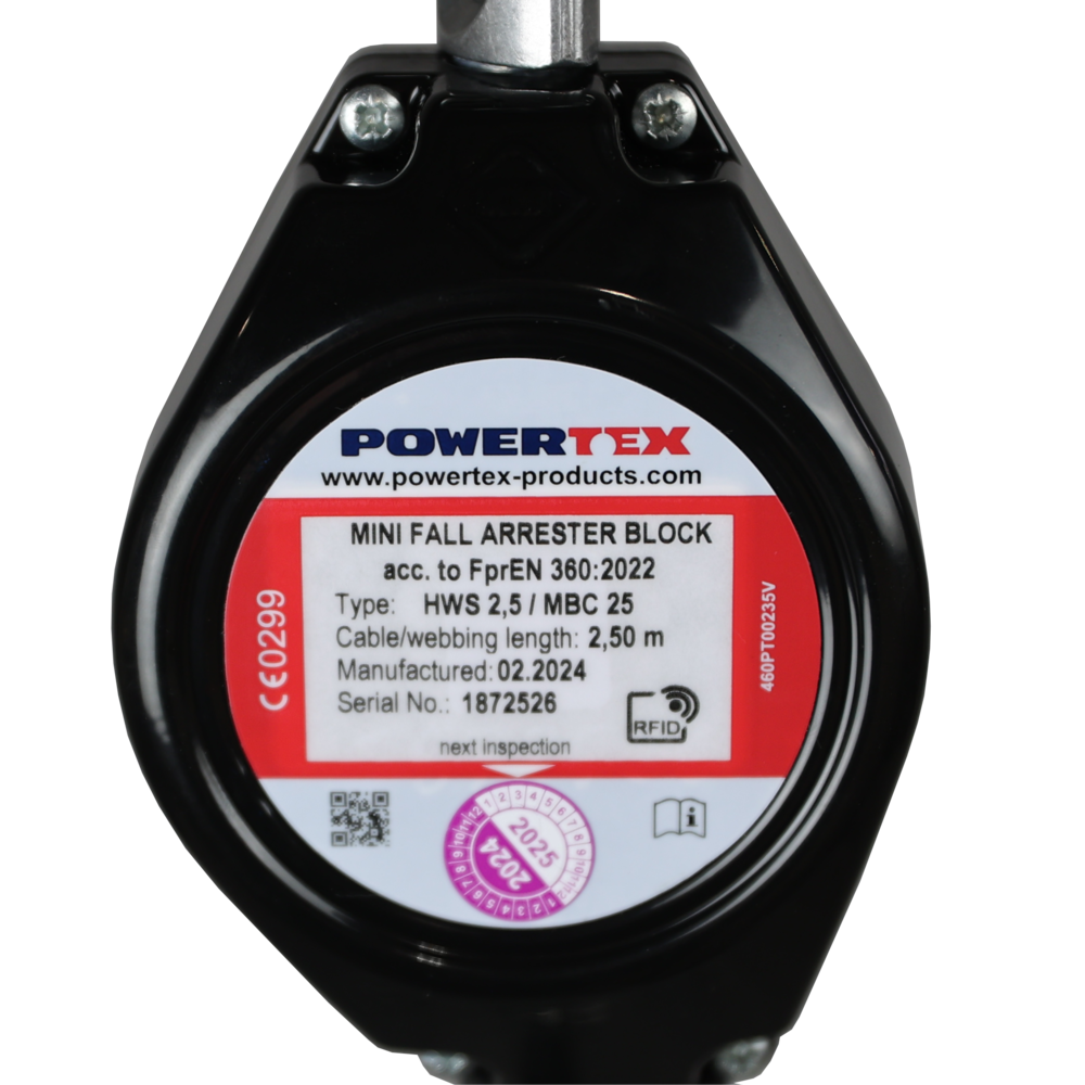 Mazais kritiena bloķētājs ar tērauda trosi - POWERTEX MBC25