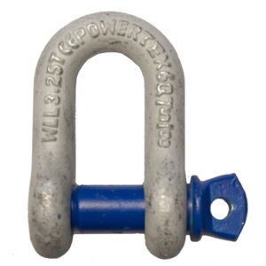 Dee type shackle supplied with screw pin. High quality shackle for demanding environments. Grade 6.