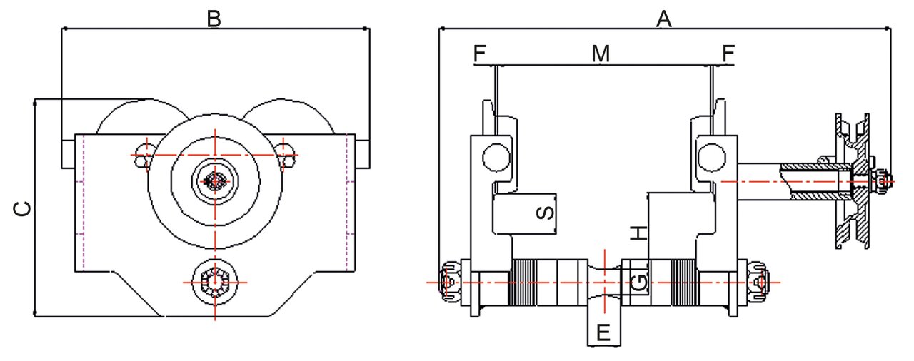 Geared Trolley POWERTEX PGT-S1 measurements Geared Trolley POWERTEX PGT-S1 measurements