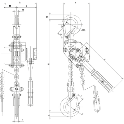 Ķēžu vinča ar sviru Elephant YAM mini