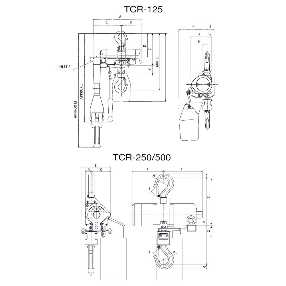 Pneimatiskā ķežu vinča Red Rooster TCR-125 / TCR-500