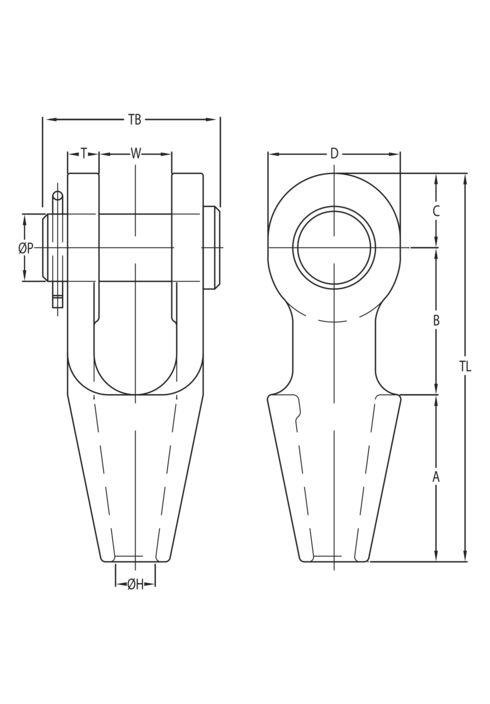 Open Spelter Socket measurements.
