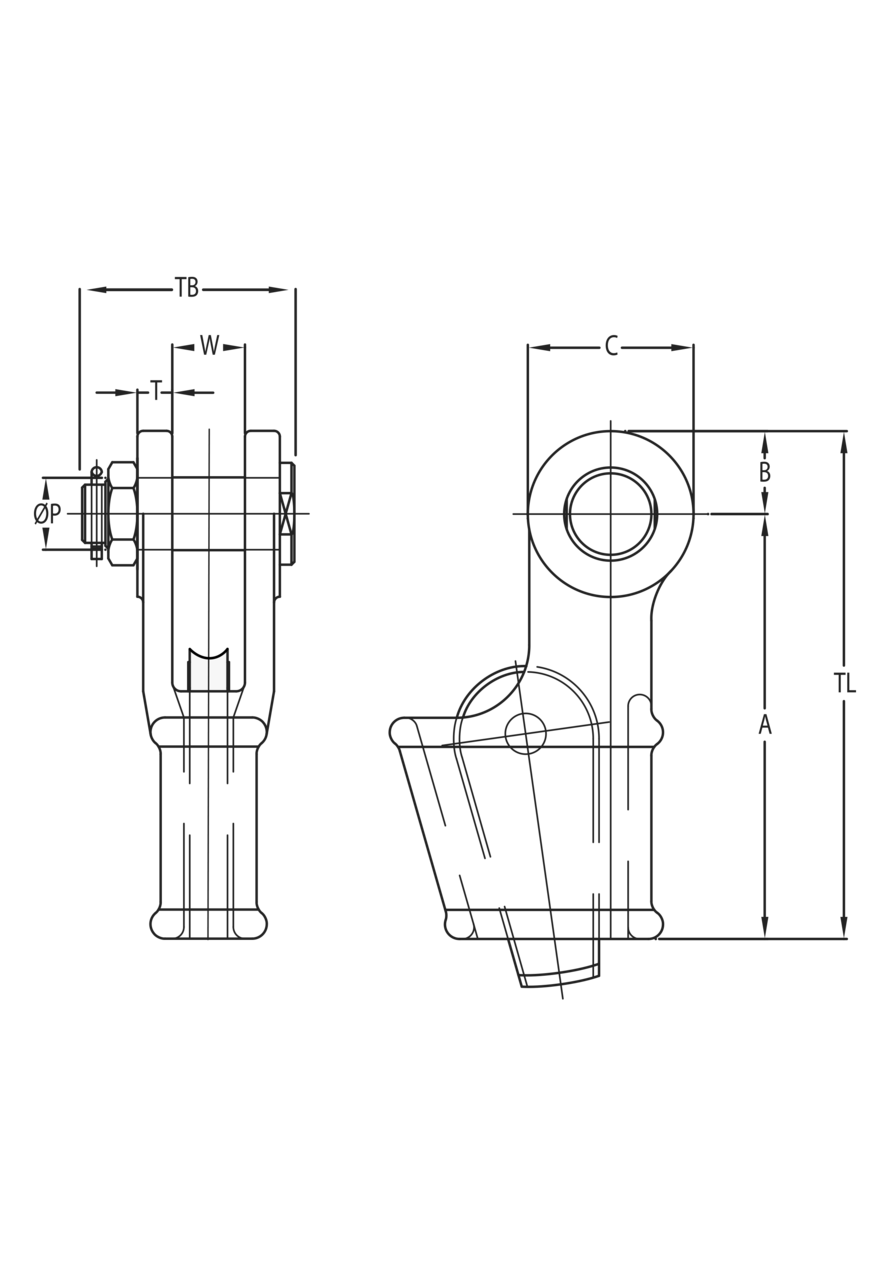 Open wedge socket with bolt and nut measurements