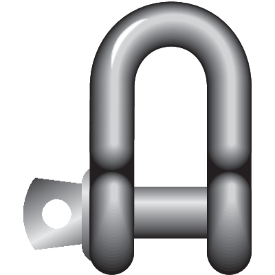 Commercial - Dee Shackle with  screw collar pin.