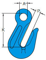 Yoke X-041 Eye Grab Hook Grade 100 side measurements