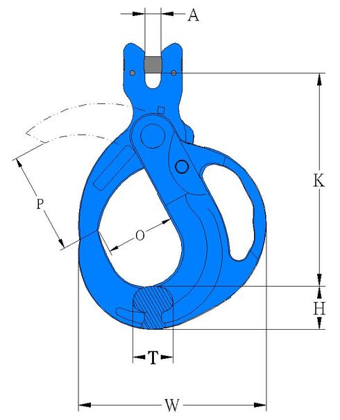 Clevis Grip Safe Locking Hook X-951 measure