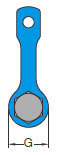 Clevis Shackle X-066, painted grade 100 measurements 2 Clevis Shackle X-066, painted grade 100 measurements 2