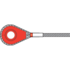 Spliced eye with ferrule and solid thimble